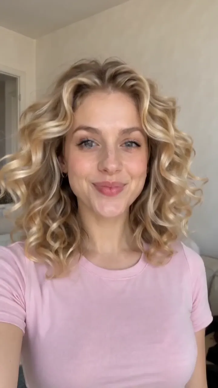 Blonde curls, pink T-shirt · 10 s · with sound