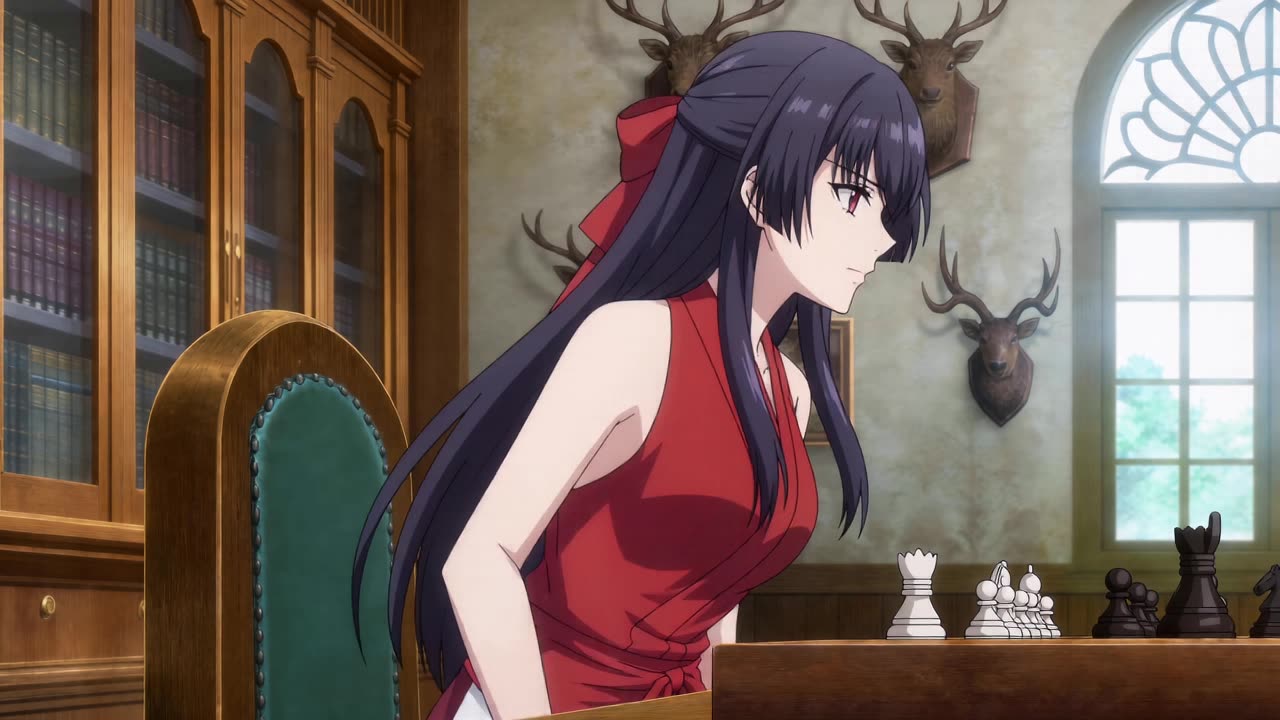 A reference-driven anime sequence moves through four shots while the character, outfit and style remain stable